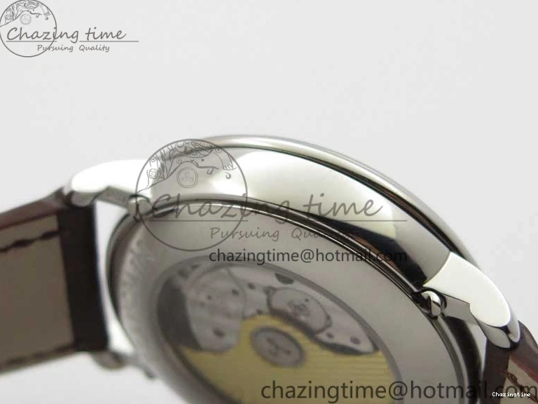 0321 Villeret 6654 SS Complicated Function OMF 1:1 Best Edition White Dial on Brown Leather Strap A6654 V Popular 7904